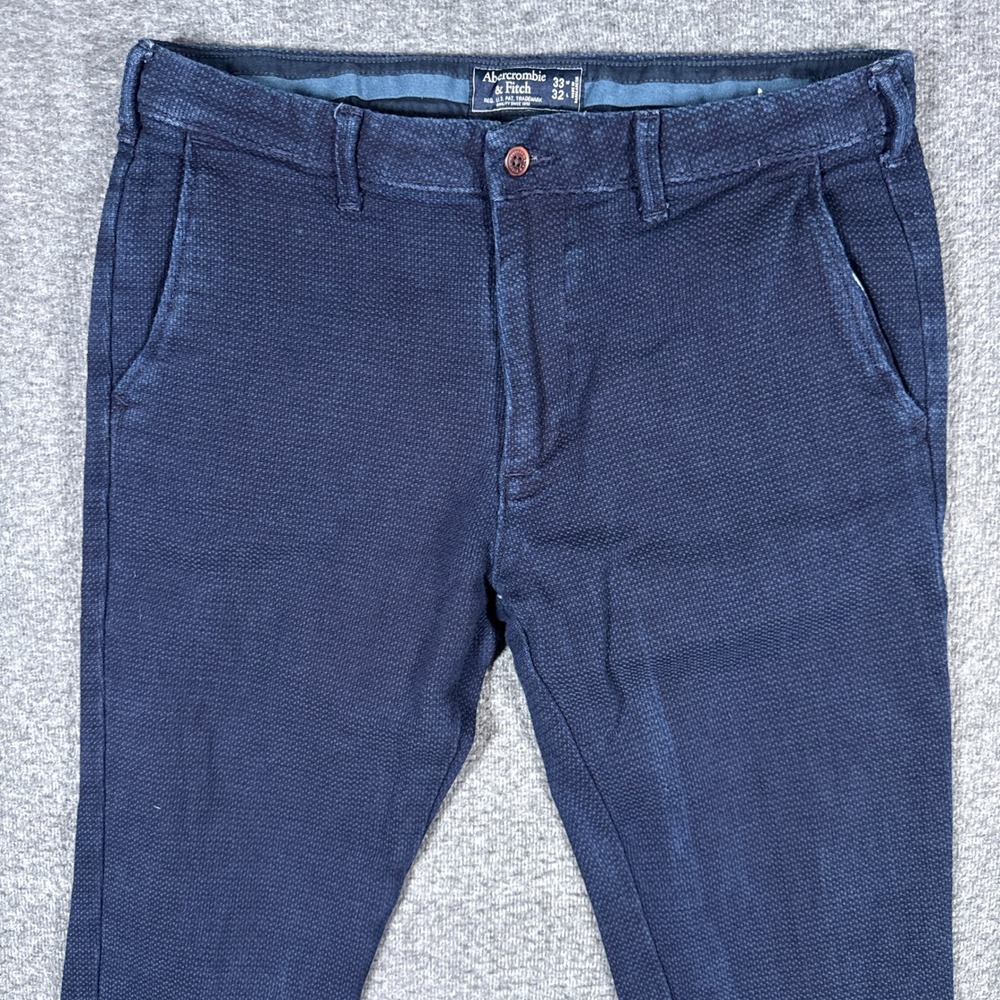 Abercrombie & Fitch Pants Mens 33x32(33x28) Blue Textured Woven Knit Trousers